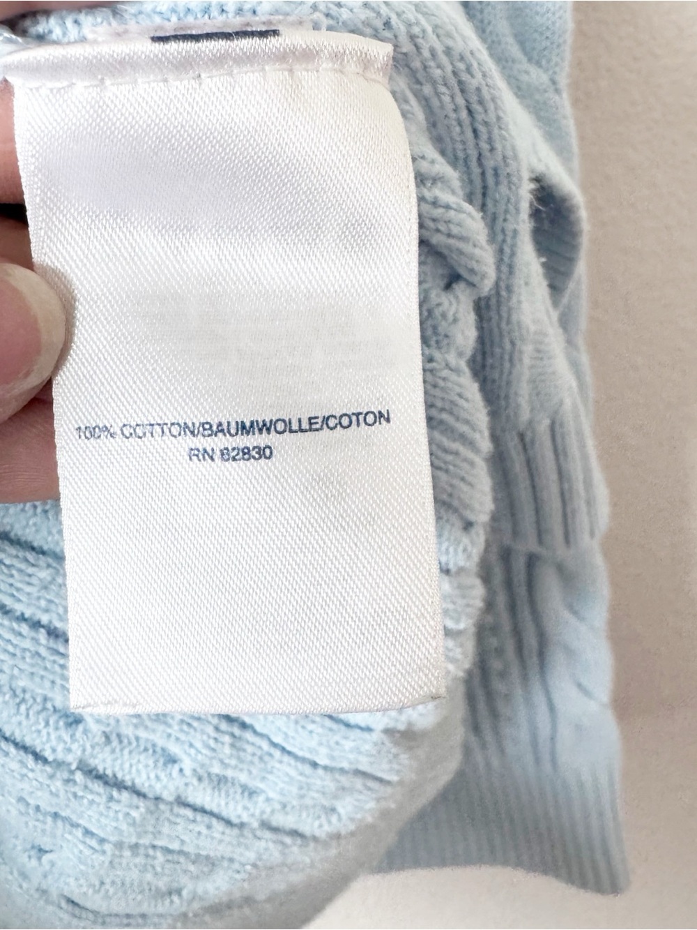 Lands' End Baby Blue Cable Knit Boat Neck Sweater - Picture 5 of 9